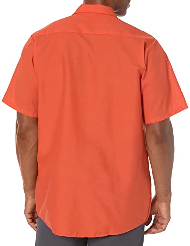 Red Kap Men's Tall Industrial Work Shirt, Regular Fit, Short Sleeve, Orange, 3X-Large #TOP2