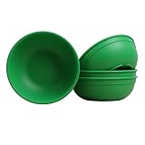 Re-Play Made in USA 20 Oz. Reusable Plastic Bowls, Pack of 4 - Dishwasher and Microwave Safe Bowls for Snacks, Cereals, and Everyday Dining - Durable Toddler Bowl Set 4.75' x 4.75' x 2', Kelly Green