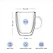 Lucco Double Walled Glass Coffee Mugs (Set of 2) - 12 oz Borosilicate Cups for Hot or Cold Drinks, Insulated Latte, Tea & Espresso Cups