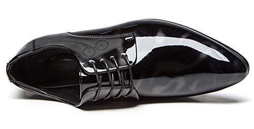 Men's Oxford Patent Leather Pointed Toe Lace Up Non-Slip Thick Heel Dress Shoes Fashion Formal Shoes Casual Shoes for Prom Business Business Work Dating3