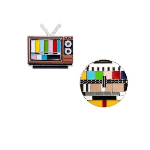Spilla vintage anni '80 con scheda di prova TV a tema televisivo, spilla nostalgica classica a forma di pianoforte, stile punk, smaltata, spille per zaini, giacche, vestiti, decorazione, artigianato,