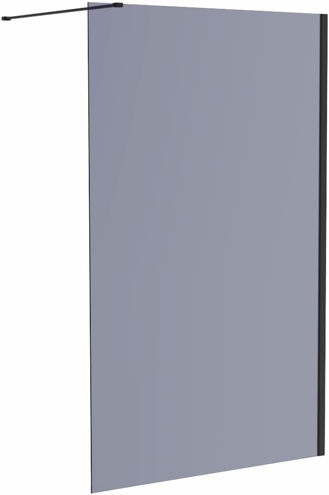 NRG 1200 x 1950mm Walk in Shower Enclosure 8mm Grey Easy Clean Glass Wet Room Screen Panel