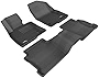 3D MAXpider L1MZ04001509 All-Weather Floor Mats for Mazda 6 Mazda6 2014 2015 2016 2017 2018 2019 2020 2021 Custom Fit Car Floor Liners, Kagu Series (1st & 2nd Row, Black)