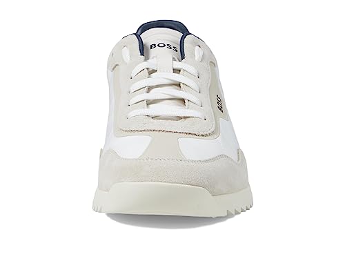 Image of BOSS Men's Zayn Low Profile Suede Leather Two Tone Sneaker
