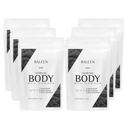 Image of BALEEN Bikini Wax Powder Women with Charcoal 120 Gm (Pack Of 6) | Painless Herbal Hair Removal Powder for women Bikini Area, Legs, Hands & Underarms with No Harmful Chemicals, No Irritation