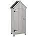 Produktbild Outsunny Gartenschrank Holz Gerätehaus Gartenhaus Geräteschuppen Geräteschrank Holzhütte Giebeldach Bitumenpappe Grau 77,5 x 54,2 x 179,5 cm