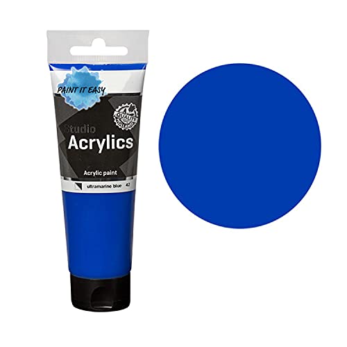PAINT IT EASY NEU Studio Acrylfarbe, Akademie Qualität, 120 ml, Ultramarin-Blau