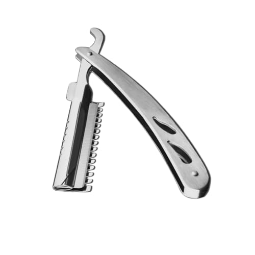 HAPINARY Beard Razor for Men Full Steel Vintage Manual Scraper Hair Cutting Razor Eyebrow Shaping Portable