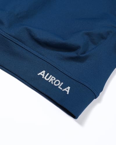 Image of AUROLA Influence Women Crop Top Short Sleeve Compression Workout T-Shirt | Raglan Short Sleeve Crop Top, High-Stretch Seamless Knit, Stay-Put Ribbed Underband, Soft Breathable Comfort