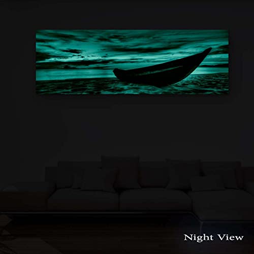 Startonight Canvas Wall Art Boat On The Beach - Beach Framed 16 X 48 Inches #TOP4
