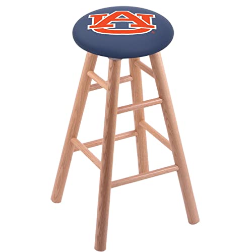 Holland Bar Stool Co. Oak Bar Stool in Natural Finish with Auburn Seat by The