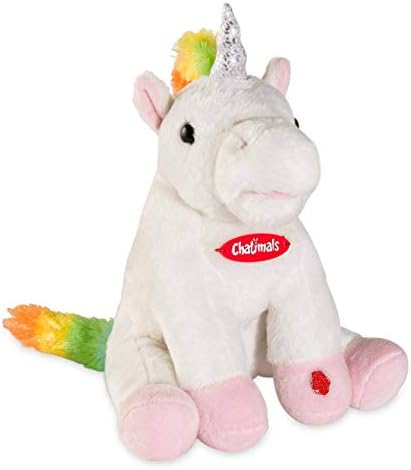 HearthSong Unicorn Chatimal Stuffed Animal - Speak and Repeat Plush Toy for Kids - Approx. 8'' H