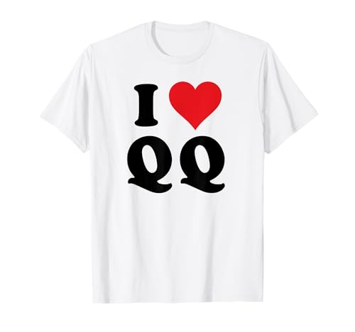 Photo de I Heart QQ Initials I Love Q.Q. First And Last Name Q Q T-Shirt