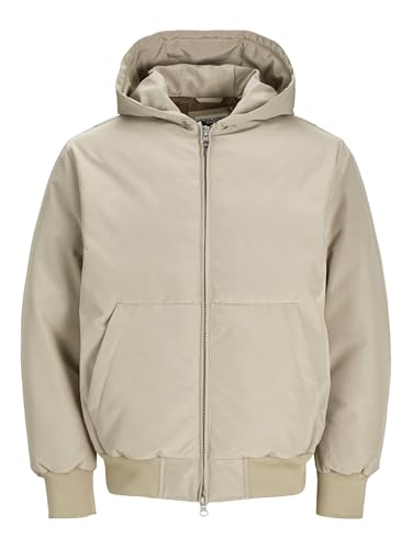 Consigue el estilo Jack & Jones con esta chaqueta bomber XL. Tela 100% poliéster, con capucha y mangas largas para un confort total. Es la prenda perfecta para lucir un look moderno y auténtico.