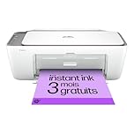 HP DeskJet 2820e, 588K9B, Imprimante tout en un, Jet d'encre, couleur, 3 mois d’Instant Ink inclus avec HP+, Photocopie, Scan, Impression, Wifi, Blanche et Grise