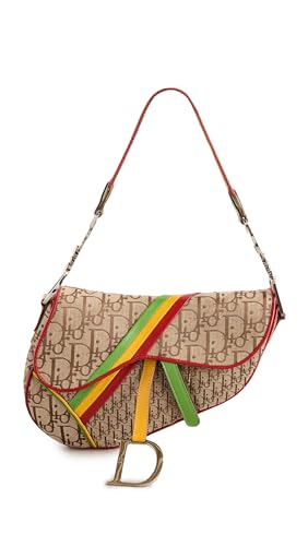 Dior Women's Pre-Loved Multi Canvas Rasta Saddle Bag