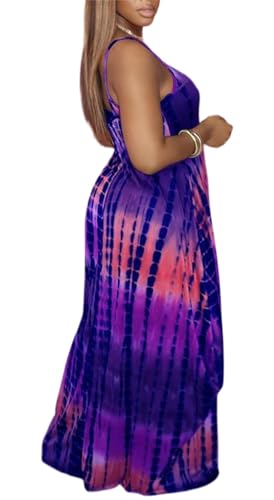 Image of Summer Dresses for Women Spaghetti Strap Beach Floor Length Maxi Sundresses | Floral Print,Casual,with Pockets