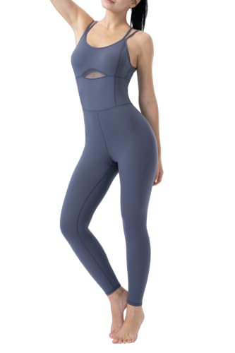 Image of LOVESOFT Workout Jumpsuits for Women Sleevesless Bodycon Backless Unitard