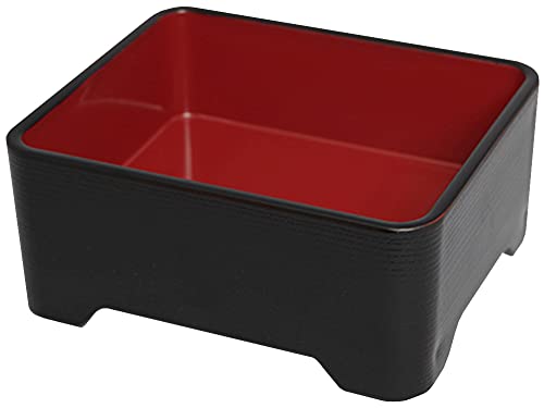 福井クラフト うな重箱 耐熱 日本製 食洗機対応 木目丼重 黒内朱塗 (親)