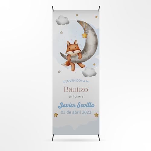 Decoración Bautizo Niña o Niño   Photocall Personalizado   Pancarta Mi Bautizo 70x180cm   11 Modelos (Modelo 3)