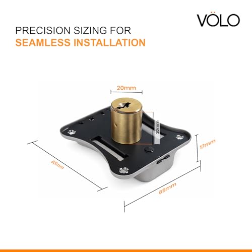 Image of Volo Pack of 1 Furniture Cupbord Lock for Drawers and cabinets, Cupboard /Cabinet /Safety /Wardrobe /Furniture almirah Lock for Home and Office (20mm, Antique Brass)
