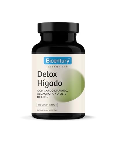 Bicentury Detox Hígado – Con Cardo Mariano, Alcachofa, Diente de León y Desmodium – Apoya la Función Hepática, Digestiva y Detox – 120 Cápsulas – Sin Gluten ni Lactosa
