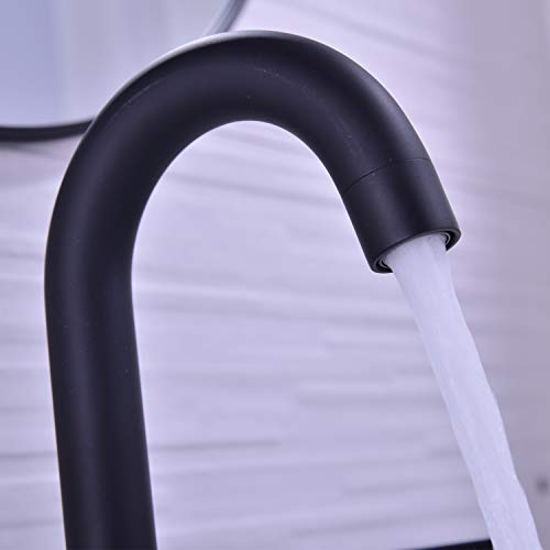 Trustmi 2-Handle 8 Inch Widespread Bathroom Sink Faucet With Pop Up Drain And Cupc Faucet Supply Hoses, Matte Black Basin Faucet Mixer Taps #TOP3