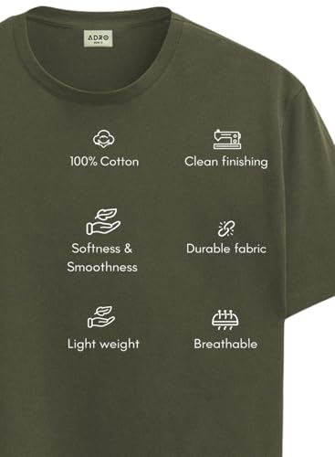 Image of ADRO Printed Tshirt for Men | Cotton Printed T-Shirt | Regular Fit Casual Mens T-Shirts | Premium Summer Tshirts