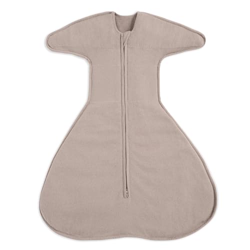HALO Sleepsack SwaddleStretch, Arms Up or Extended Arms, Newborn Baby Swaddle, 0 – 3 Months, 0.5 TOG, Mushroom