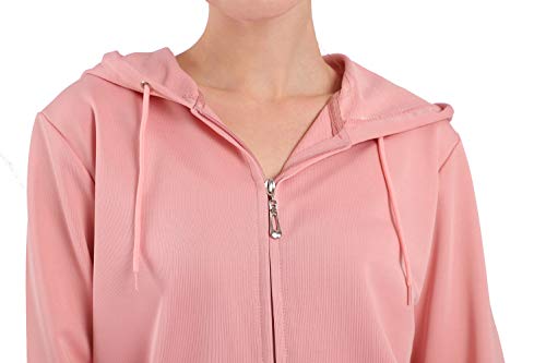 Leehanton Jogging Outfits For Women Set Casual 2 Piece Sets Solid Long Sleeve Zip-Up Hoodie & Pants Tracksuits Sweatsuit Pink Medium #TOP4