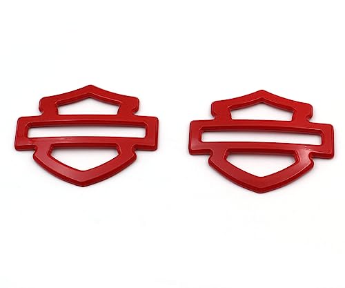 2PCS Metal Red CVO Custom Metal Tank Emblems Show Gloss Finish (Red)