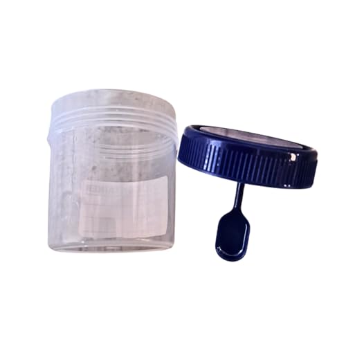Stool Container Specimen Cups with Spoon Lid for Medical Use, 50 ml - Leak-Proof Design, Easy Sample Collection PACK OF 5