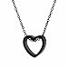 BRIGHTWINST Fashion Heart Pendant Necklace For Women Black Sliver Color Metal Hollow Simple Jewelry Pendant Wedding PTPNU1404