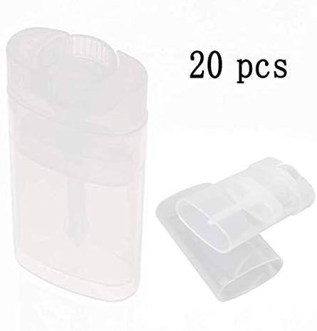 20PCS 15ML Empty Oval Deodorant Lip Lipstick Balm Tubes Containers (Transparent)