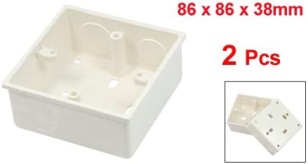 2 Pcs 86x86x38mm White PVC Flush-Type Wall Mounted Single Gang Junction Box image 3