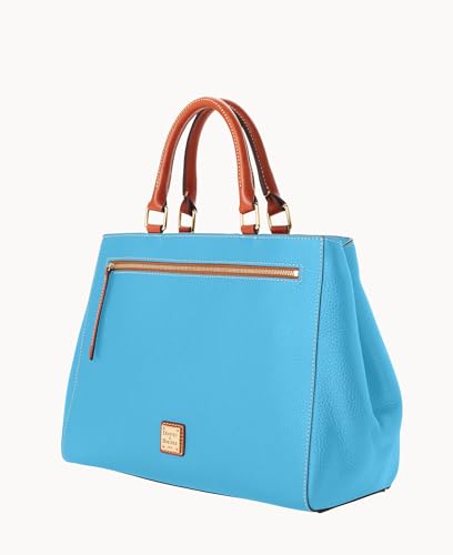Dooney & Bourke Satchel Bags for Women, Pebble Grain Leather Zip Handbag with Crossbody Strap