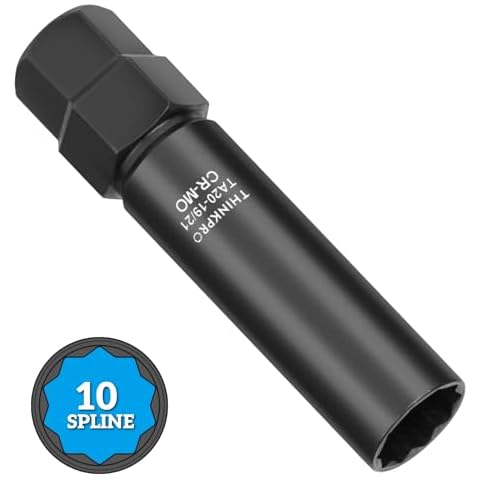 Thinkpro 10 Spline Lug Nut Key Replacement for TA20-19/21, Compatible with Bimecc 10-Spline Lug Nuts and Lug Bolts,10 Point Spline Lug Nut Key,Passenger 19MM and 21MM Hex Drive, CR-MO Cover