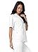 Adar Uniforms Universal Scrubs for Women - Lapel Collar Buttoned Scrub Top 2629 White L