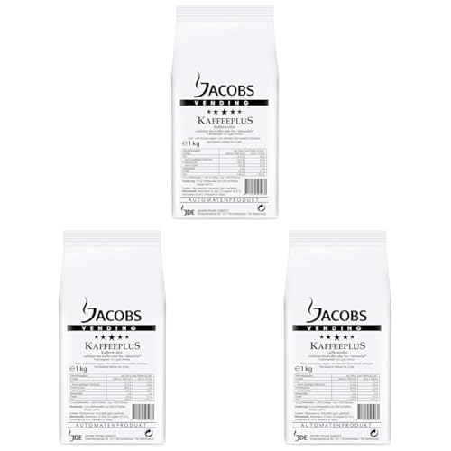 Jacobs Professional Kaffeeplus, Kaffeeweißer Pulver 1kg, laktosefrei (Packung mit 3)
