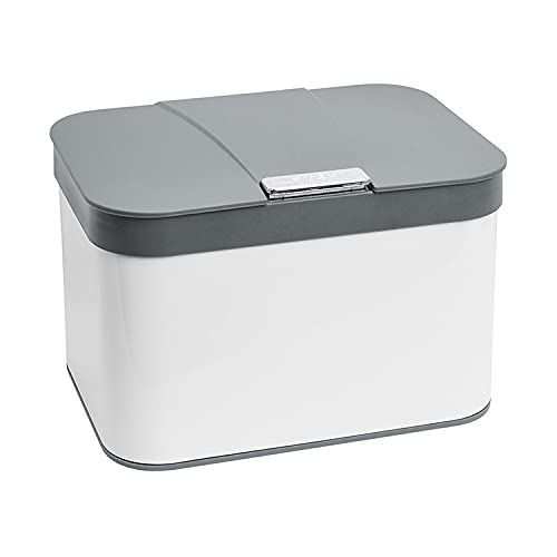 Compost-Kitchen-Counter-Bin-113-Gallon43-Liter-Black-and-White-Grey