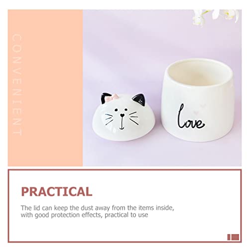 Ceramic Cat Canister with Lid Cute Multipurpose Storage Jar for Candy Cookies Spices Kitchen Organization 5.85 Inch by Zerodeko - Image 7