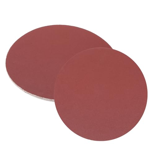 sourcing map 12pcs 250mm PSA Sanding Discs, 120 Grits Aluminum Oxide Self Adhesive Stick Back Sandpapers, No-Hole Round Wet/Dry Sander Papers, Sand Auto Car Paint, Wood, Metal