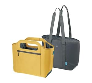 alfi ISO Bag 2in1 23 Liter, misted Yellow, Thermo-Kühltasche aus Polyester mit extra Tragetasche, isolierte Einkaufstasche für Einkäufe, Schwimmbad, Sauna, Isoliertasche, flexibel, auswaschbar