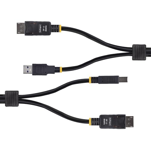 Cable KVM DisplayPort de 3m compatible con Intel y Apple Silicon para controlar dos equipos 3