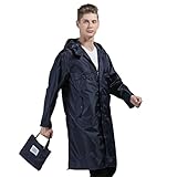 WEOKDFHA Poncho De Lluvia Poncho impermeable y ligero con capucha for hombre, talla grande, XL Para Senderismo(Blue)