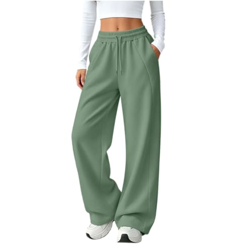 Image of Meeyuioe Women's Sweatpants Straight Leg Joggers Tracksuit Bottoms with Pockets Casual Elastic Waist Sports Trousers Yoga Fitness Gym Lounge Wear Womens Trousers Mint Green M