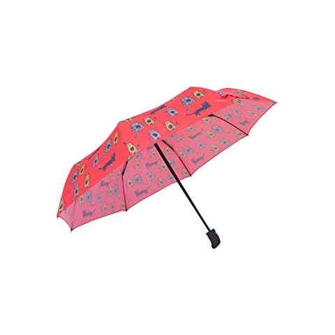 BiggDesign Compact Travel Umbrella, Mini Rain and Sun Umbrella with UV Protection, Ultra Lightweight, Manuel Opening, Portable, 8 Ribs Folding Umbrella For Women (Red) Cover