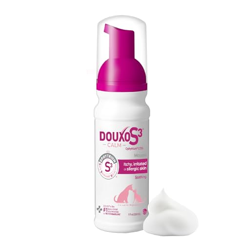 Douxo S3 Calm Itch Soothing Mousse for Dogs & Cats – Soothing Dog Skin Allergy and Itch Relief for Dogs, Helps Support Itchy, Irritated or Allergic Skin, 5 fl oz