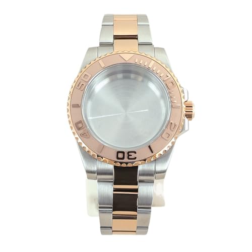 1 szt. 20 barów wodoodporna koperta zegarka nurkowego SUB GMT 40 mm w kolorze srebra, różowe złoto, do mechanizmu ETA2824, tarcza 28,5(Silver Rose Gold16)