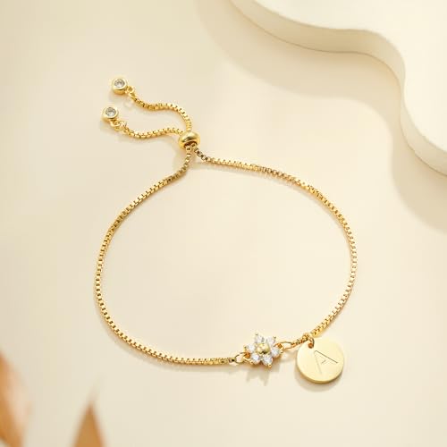 Fezodo Valentines Day Gifts for Kids Teens, Gold Initial A Bracelets for Women Teen Girl Gifts Trendy Stuff Birthday Birthday Valentines Gift for 5 6 7 8 9 10 11 12 Year Old Girl by Fezodo - Used condition - Image 6